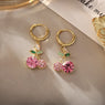 Pink Cherry Sparkle Drops Earrings