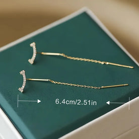 Shimmer Curve Ear Threads 1 Pair