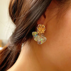Crystal Bloom Drops Earring 1 Pair