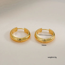 Golden Dome Hoops Earrings 1 Pair