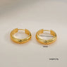 Golden Dome Hoops Earrings 1 Pair