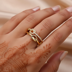 Luxe Knot Radiance Ring 18K Gold Plated