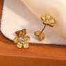 Elegant Floral Stud Earrings Pair