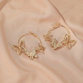 Butterfly Charm Hoops Earrings