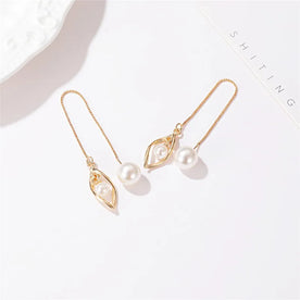 Pearl Dew Threaders Earrings