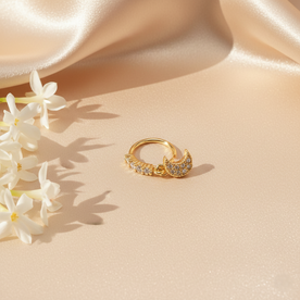 Noor Crescent Charm Hoop