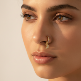 Noor Crescent Charm Hoop