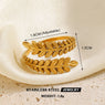 Golden Laurel Wrap Ring 18K Gold Plated Anti Tarnish Open Rings