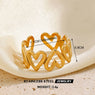 Golden Heart Halo Ring 18K Gold Plated Open Rings