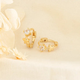 Starry Charm Huggies Hoop Earrings 1 Pair