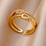 Luxe Knot Radiance Ring 18K Gold Plated