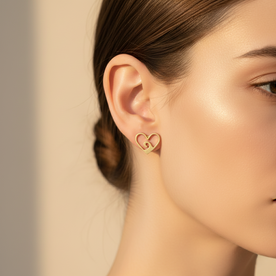 Whirl Heart Studs 1 Pair