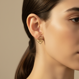 Geo Lattice Studs 1 Pair