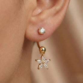 Starlit Petal Drop Earrings Anti Tarnish