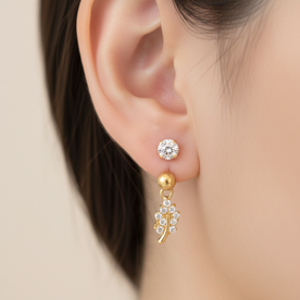 GleamLeaf Drop Studs Anti Tarnish