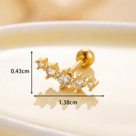 Crystal Arc Mini Stud Earrings 1 Pair