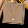 Double round White Shell Gold